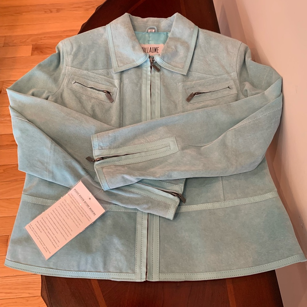 NWT Guillaume Suede Light Blue Jacket
